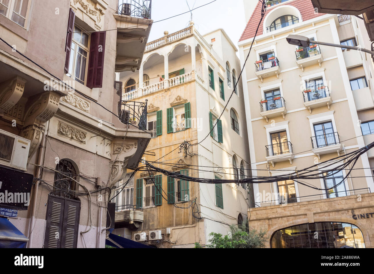 Apartment buildings in Gemmayzeh, Beirut, Lebanon Stock Photo Alamy
