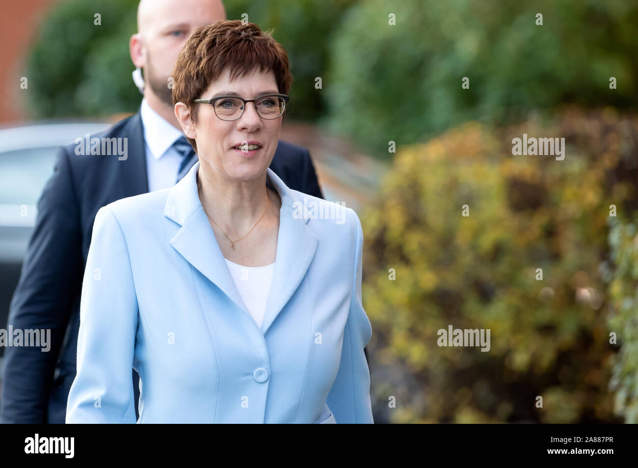Munich, Germany. 07th Nov, 2019. Annegret Kramp-Karrenbauer (CDU), Federal Minister of Defense, comes to visit the University of the Bundeswehr. Kramp-Karrenbauer plans to establish a National Security Council in Germany. Credit: Sven Hoppe/dpa/Alamy Live News Stock Photo