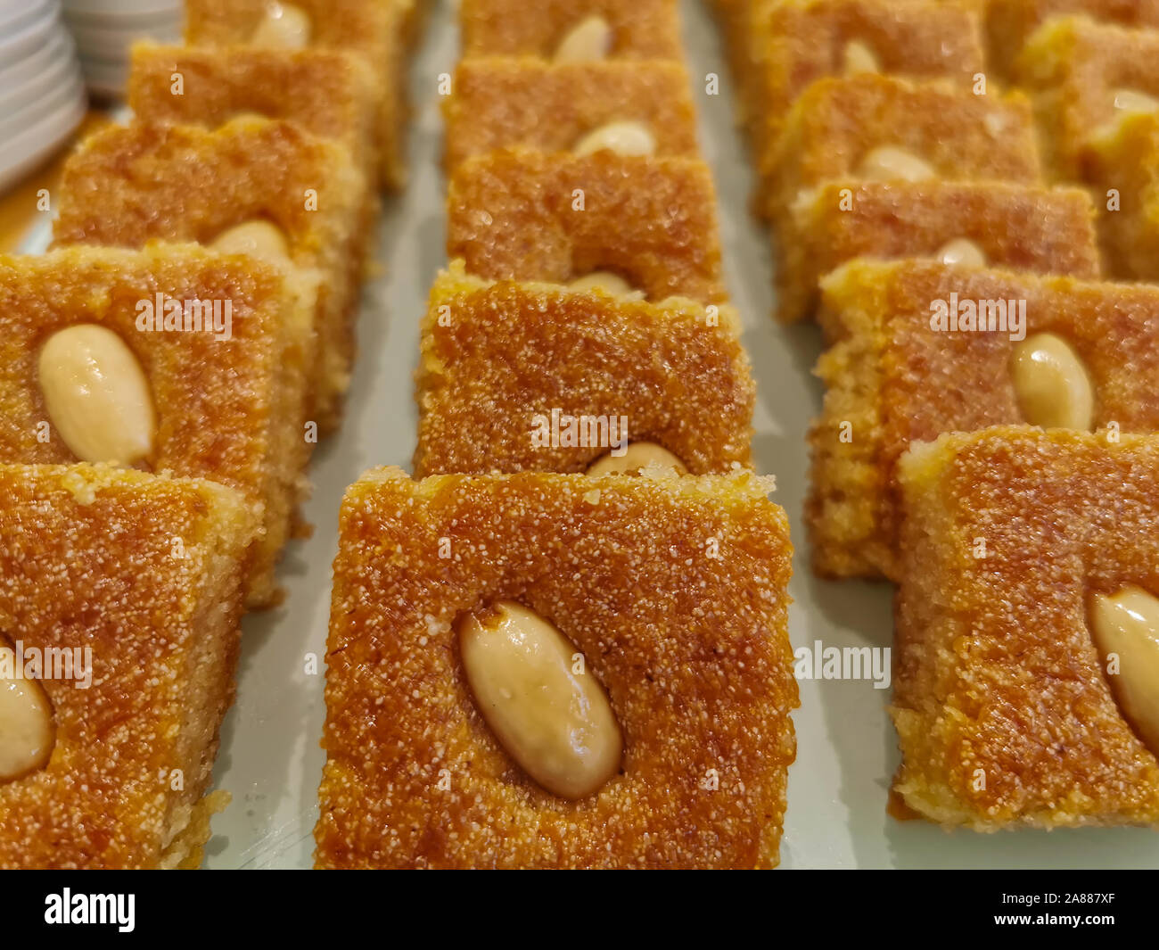 Basbousa Harissa Hareesa homemade arabic egyptian and lebanese dessert