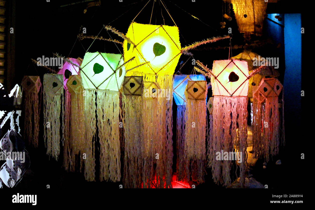 Colourful Sri Lankan vesak lanterns during vesak holidays. Vesak is