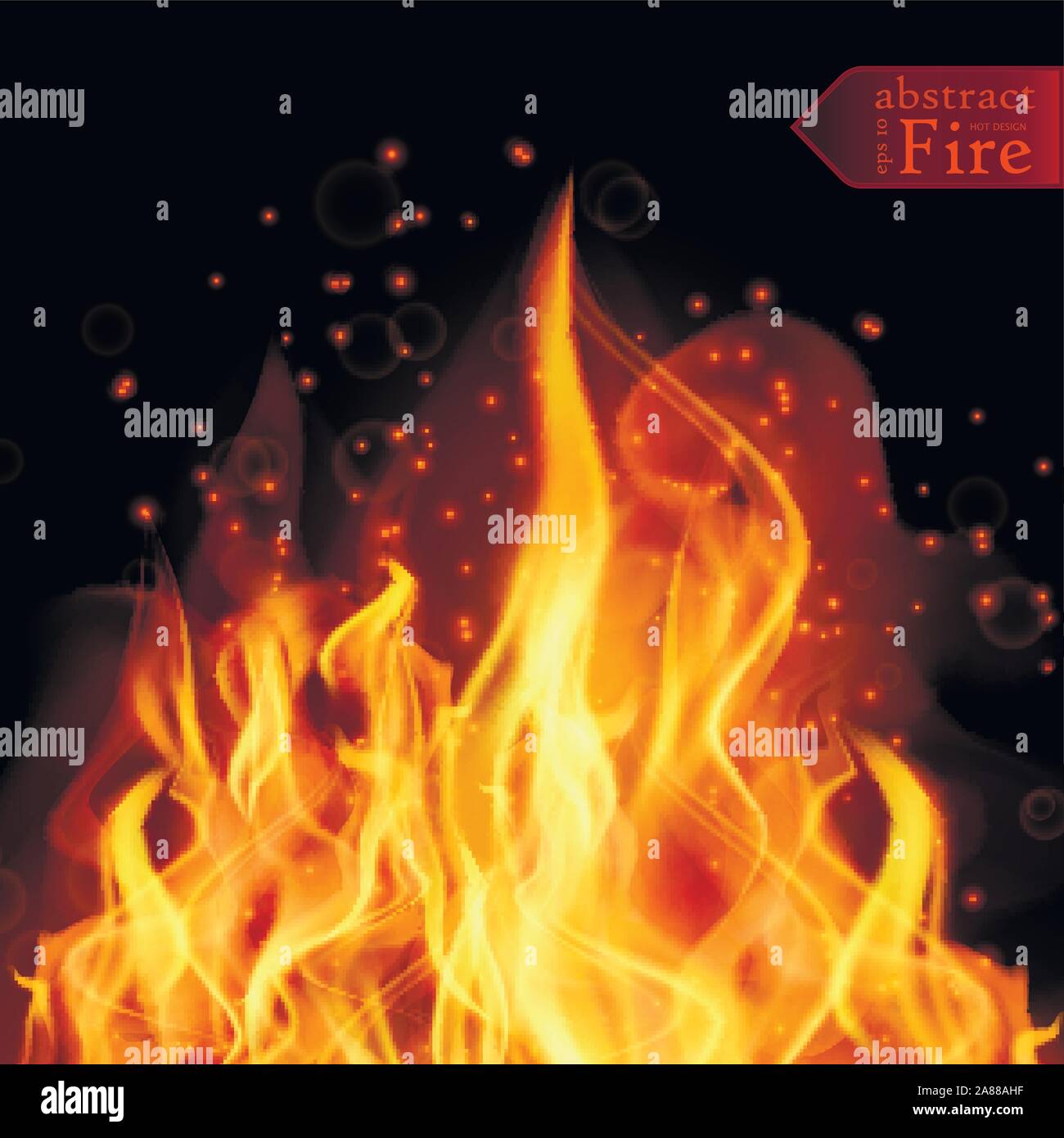Abstract fire flames vector background. Illustration Hot Fire Stock ...