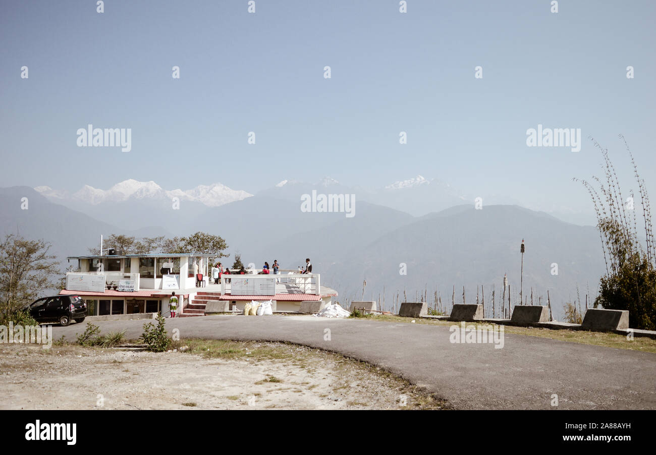 Pelling, Gangtok, West Bengal, India May 2018 - View point of new helipad area in pelling. Amazing view of Mount kanchenjunga can be seen in early mor Stock Photo