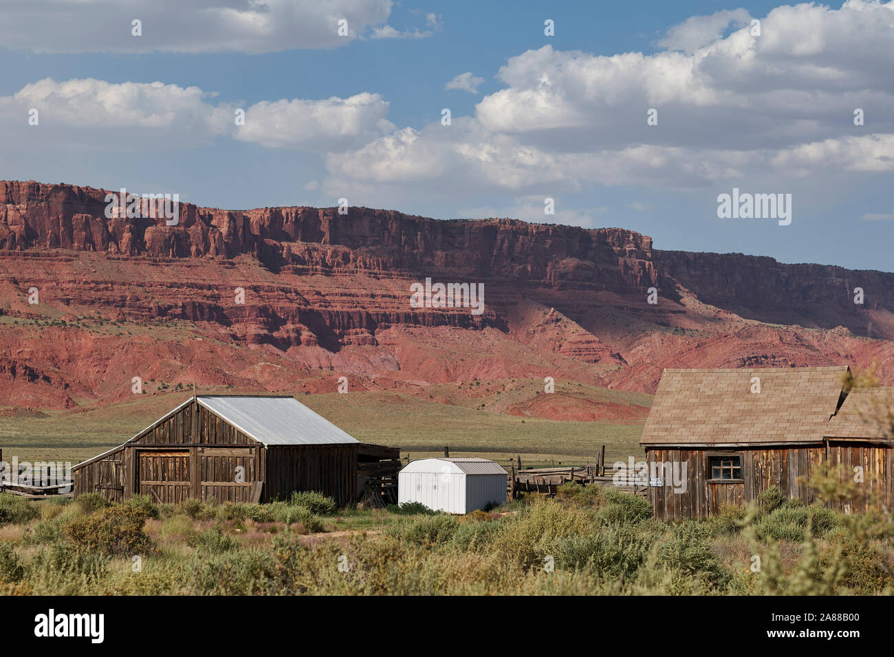 A ranch near Vermilion Cliffs in Utah, USA Stock Photo