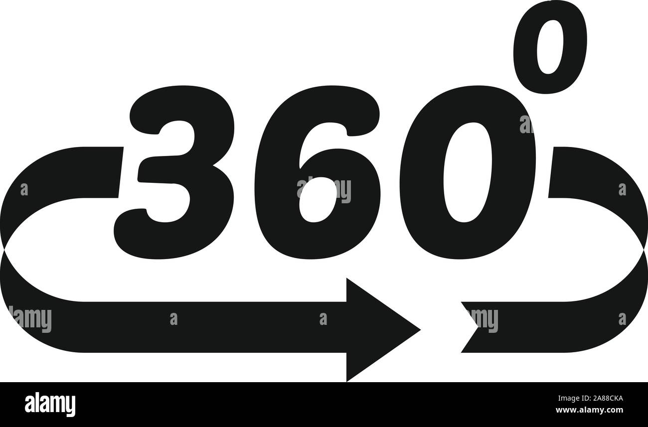 Game 360 degrees icon. Simple illustration of game 360 degrees vector ...