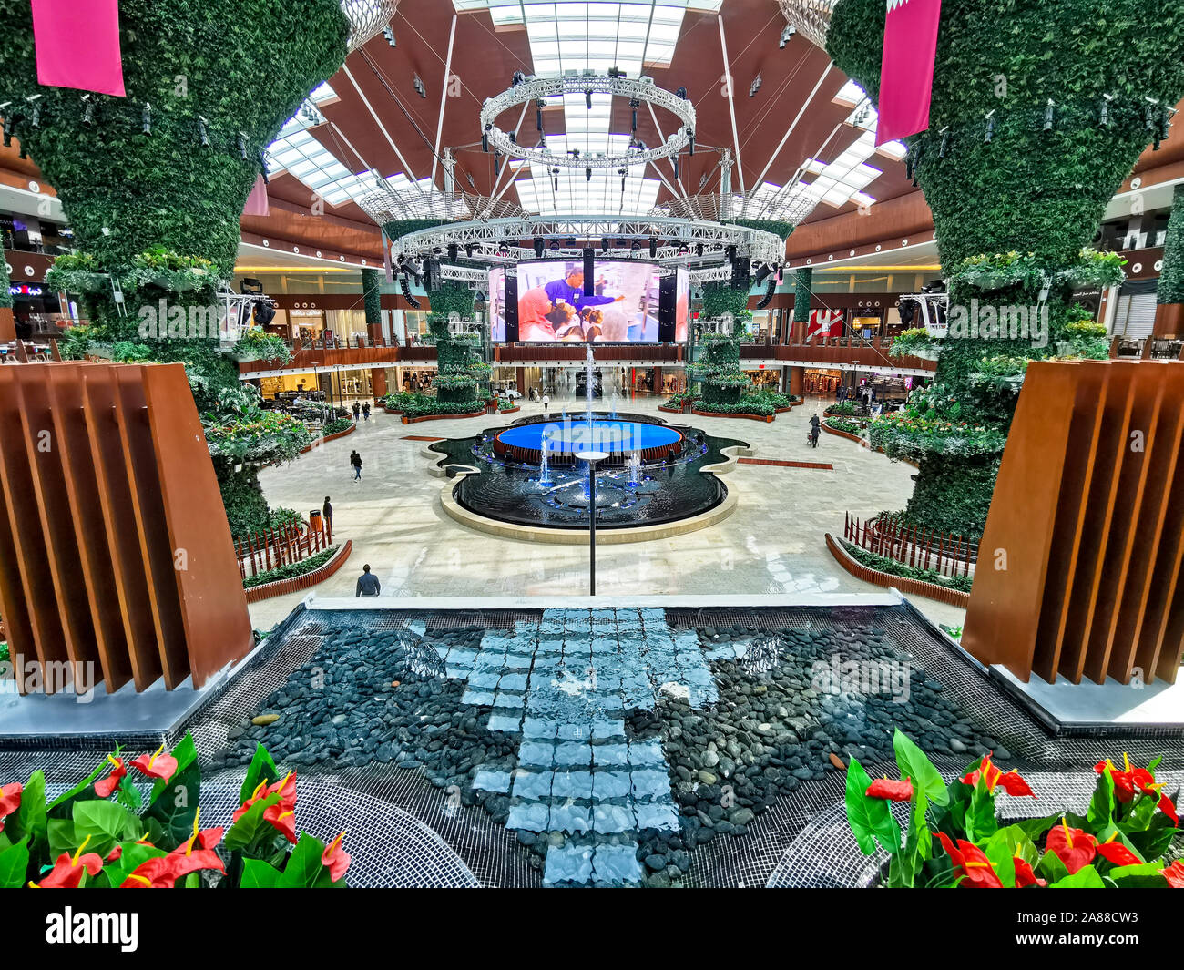 October 13 2019-Mall of Qatar,Doha,Qatar: Beautiful mall in Qatar,The Mall of Qatar with i love Qatar signage Stock Photo