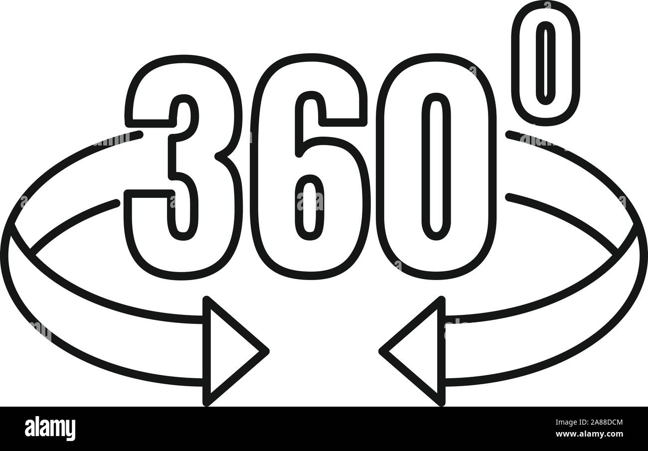 Neural 360 degrees icon. Outline neural 360 degrees vector icon for web design isolated on white background Stock Vector