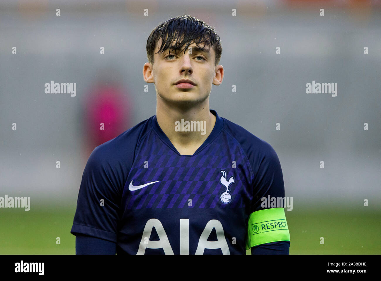 6th November 2019; Vozdovac Stadium, Belgrade, Serbia; UEFA Under 19 UEFA  Youth league football, FK Crvena Zvezda under 19s versus Tottenham Hotspur  under 19s; Harvey White and Jamie Bowden of Tottenham Hotspurs