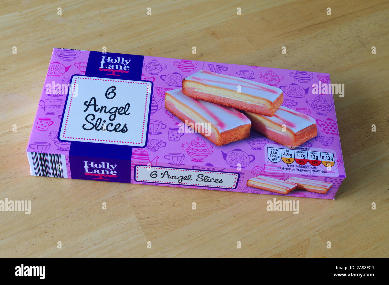 Packet of Holly Lane ( Aldi Supermarket ) 6 Angel Cake Slices, UK Stock Photo