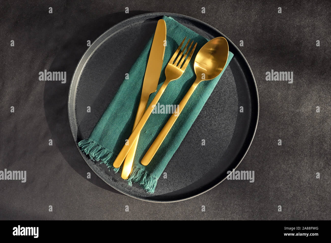 Table Set For Fine Holidays Dining Stock Photo