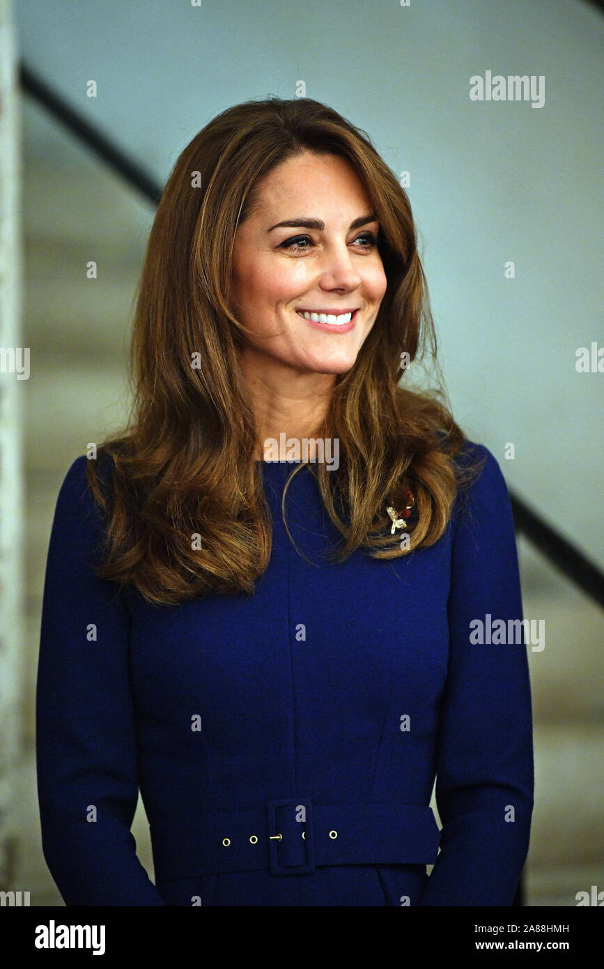 The Duchess of Cambridge attends the launch of the National Emergencies Trust at St Martin-in-the-Fields in Trafalgar Square, London. Stock Photo