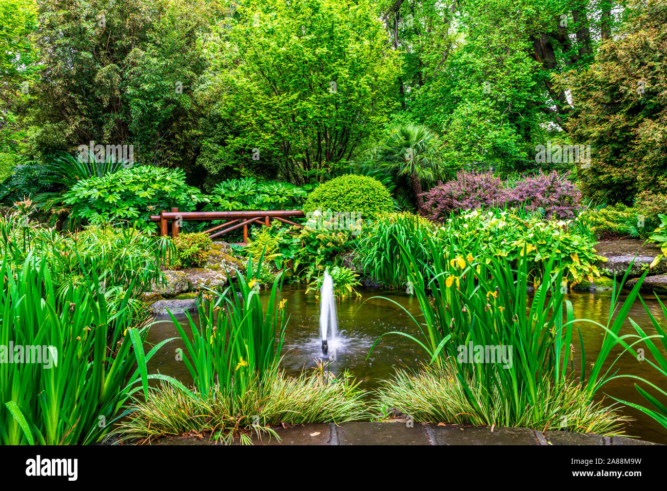 Water feature in Fitzroy Gardens in Melbourne, Victoria, Australia