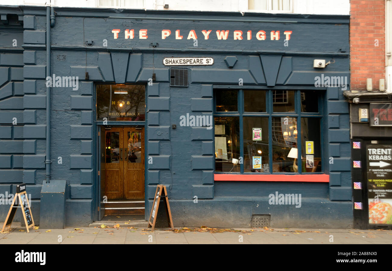 The Playwright Pub, on Shakespeare Street, Nottingham. Stock Photo