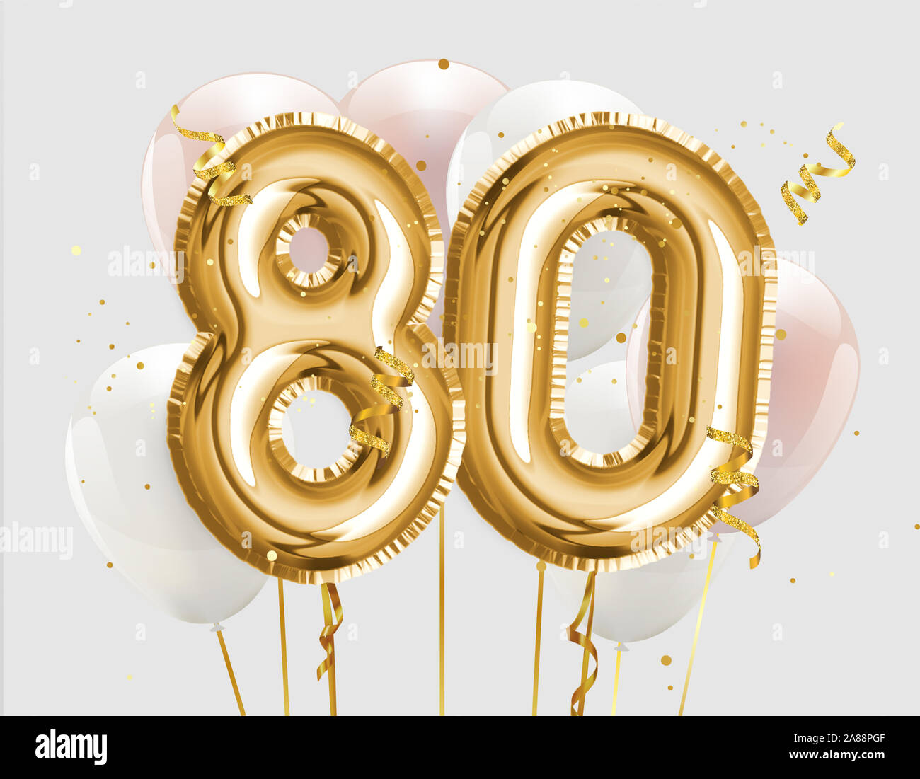 16" 80 Rose Gold Number Balloons 80th Birthday Party Anniversary Foil Balloon US