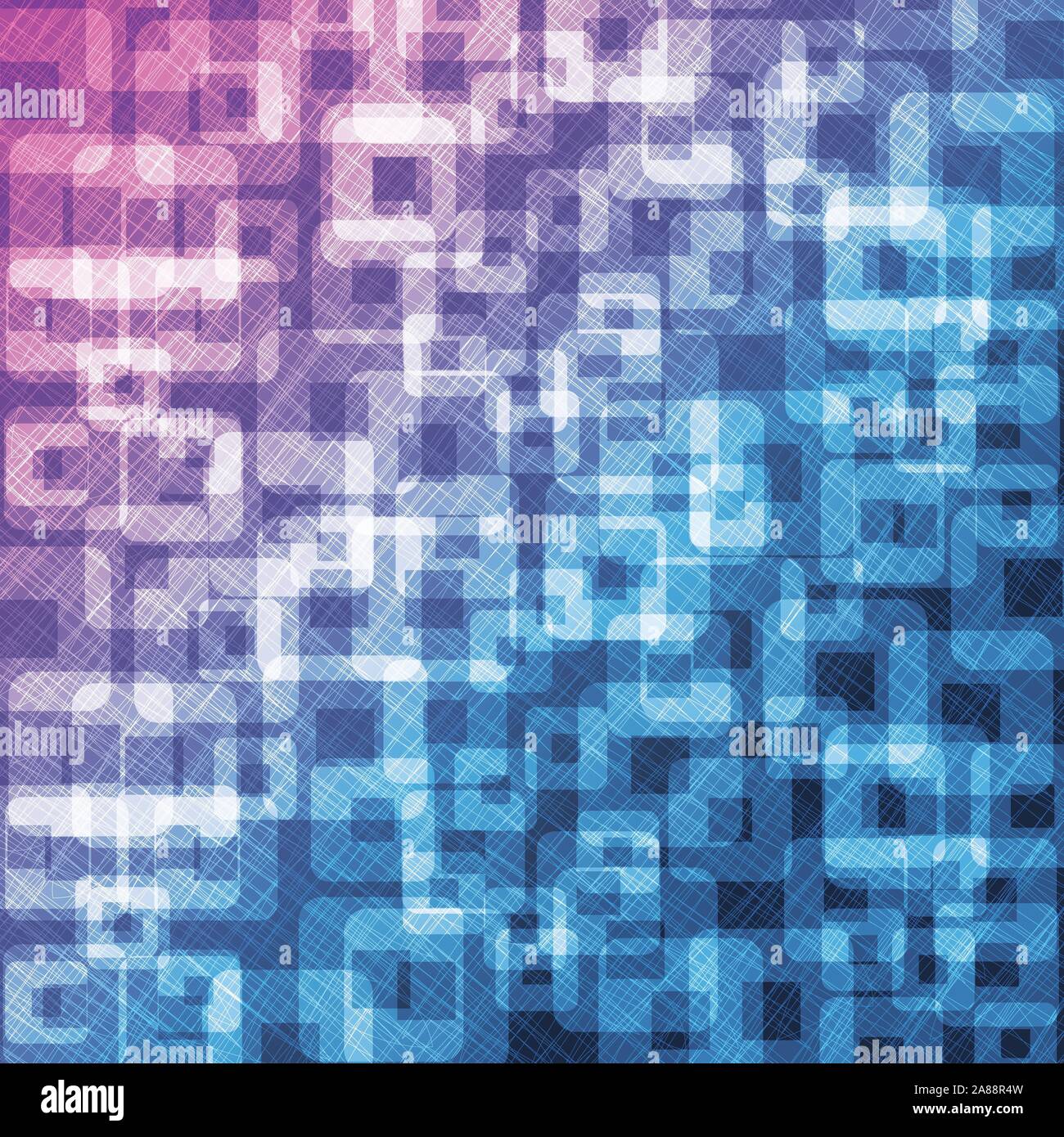 Vector 3D Warped Squares On Blue Background Stock Vector