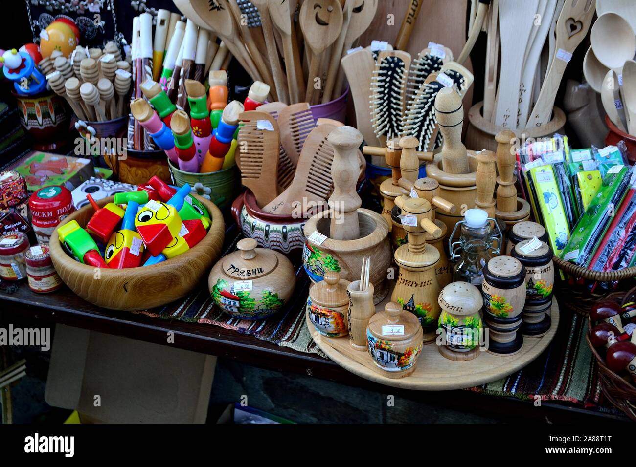 SellingTypical souvenirs in TRYAVNA -Balkans - BULGARIA Stock Photo - Alamy