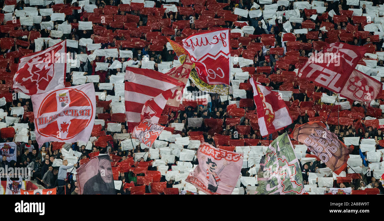 6th November 2019; Vozdovac Stadium, Belgrade, Serbia; UEFA Under 19 UEFA  Youth league football, FK Crvena Zvezda under 19s versus Tottenham Hotspur  under 19s; Harvey White of Tottenham Hotspurs FC breaks with