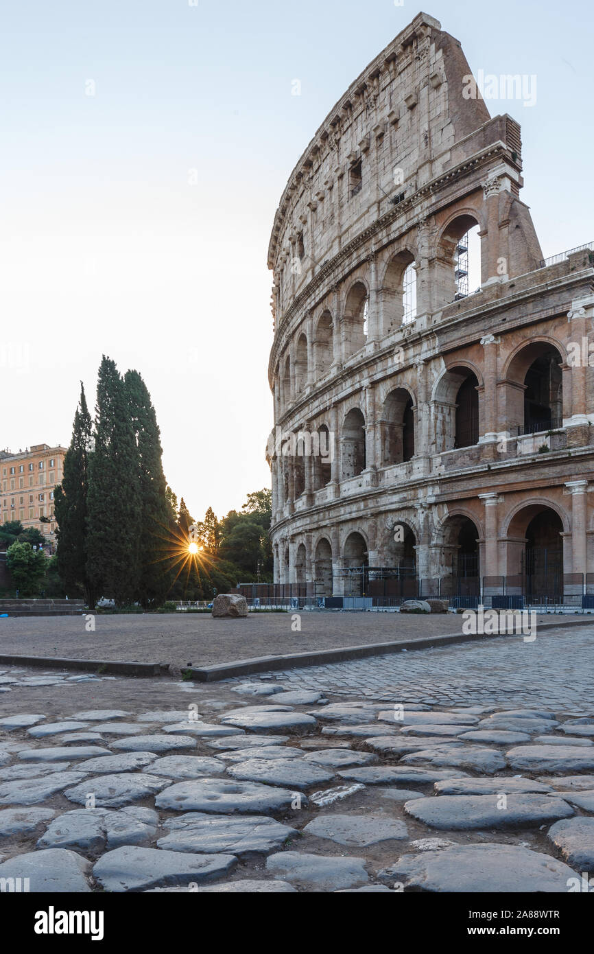 Sunrise at the Rome Colosseum, Italy Stock Photo - Alamy