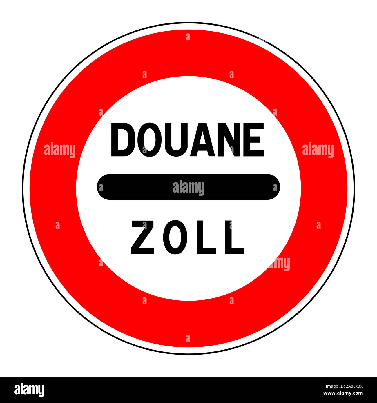 Douane zoll sign illustration Stock Photo