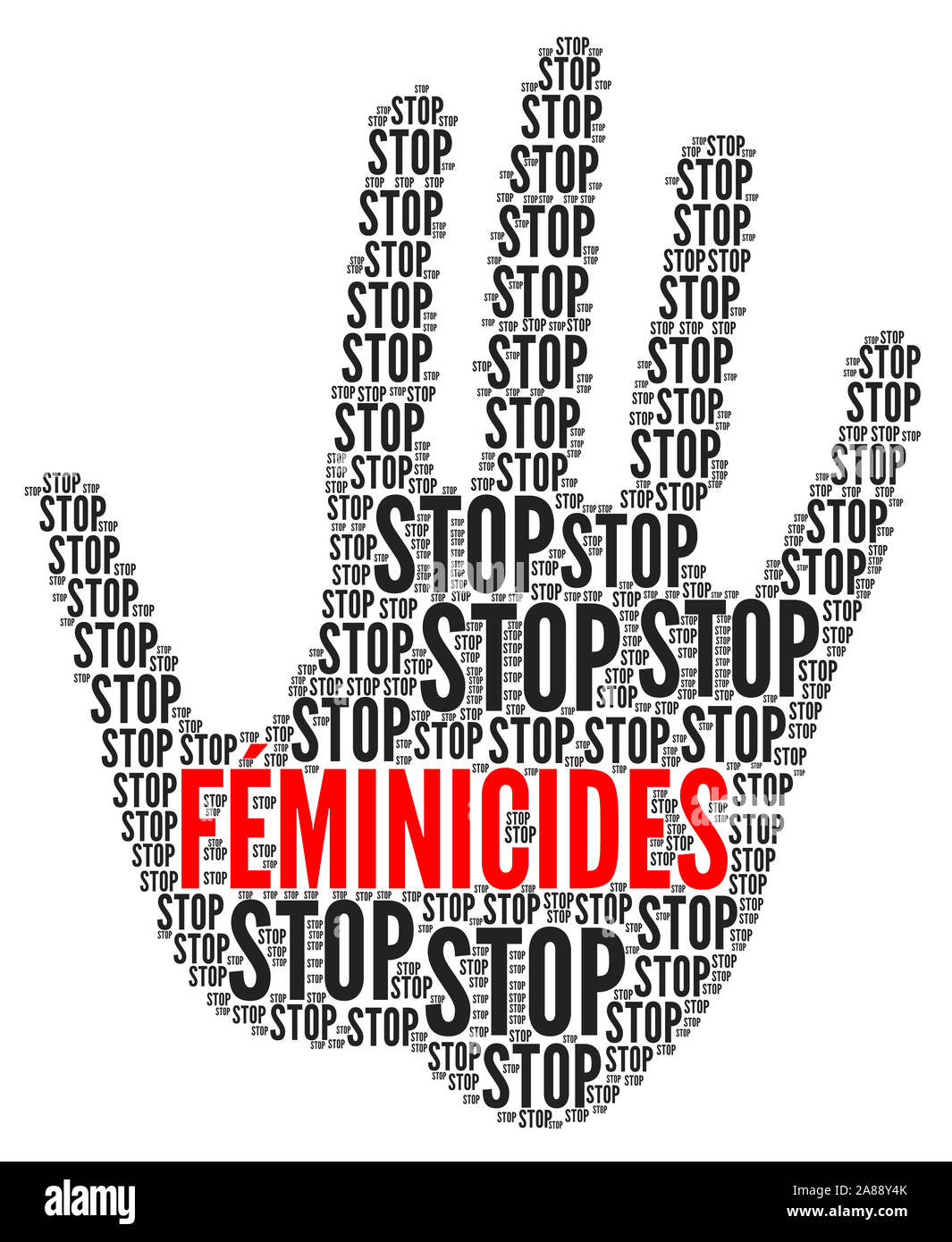 Stop femicide symbol concept illustration in french language Stock Photo