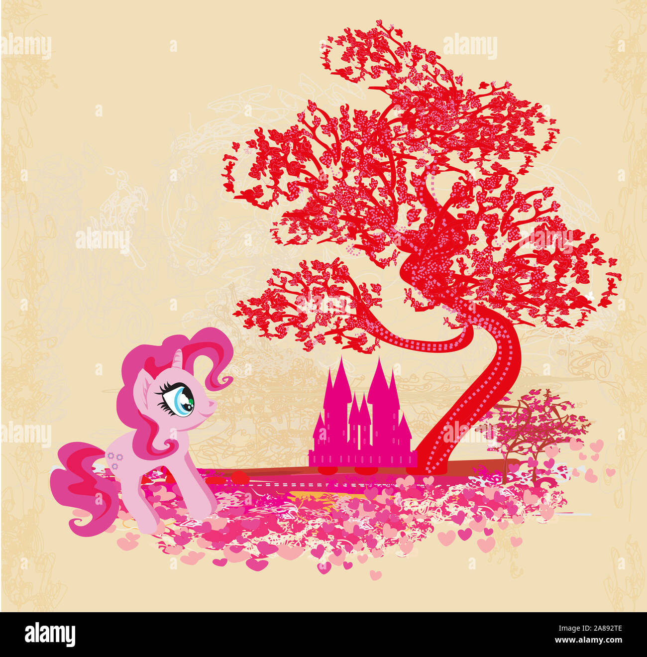 Card with a cute unicorn Stock Photo - Alamy