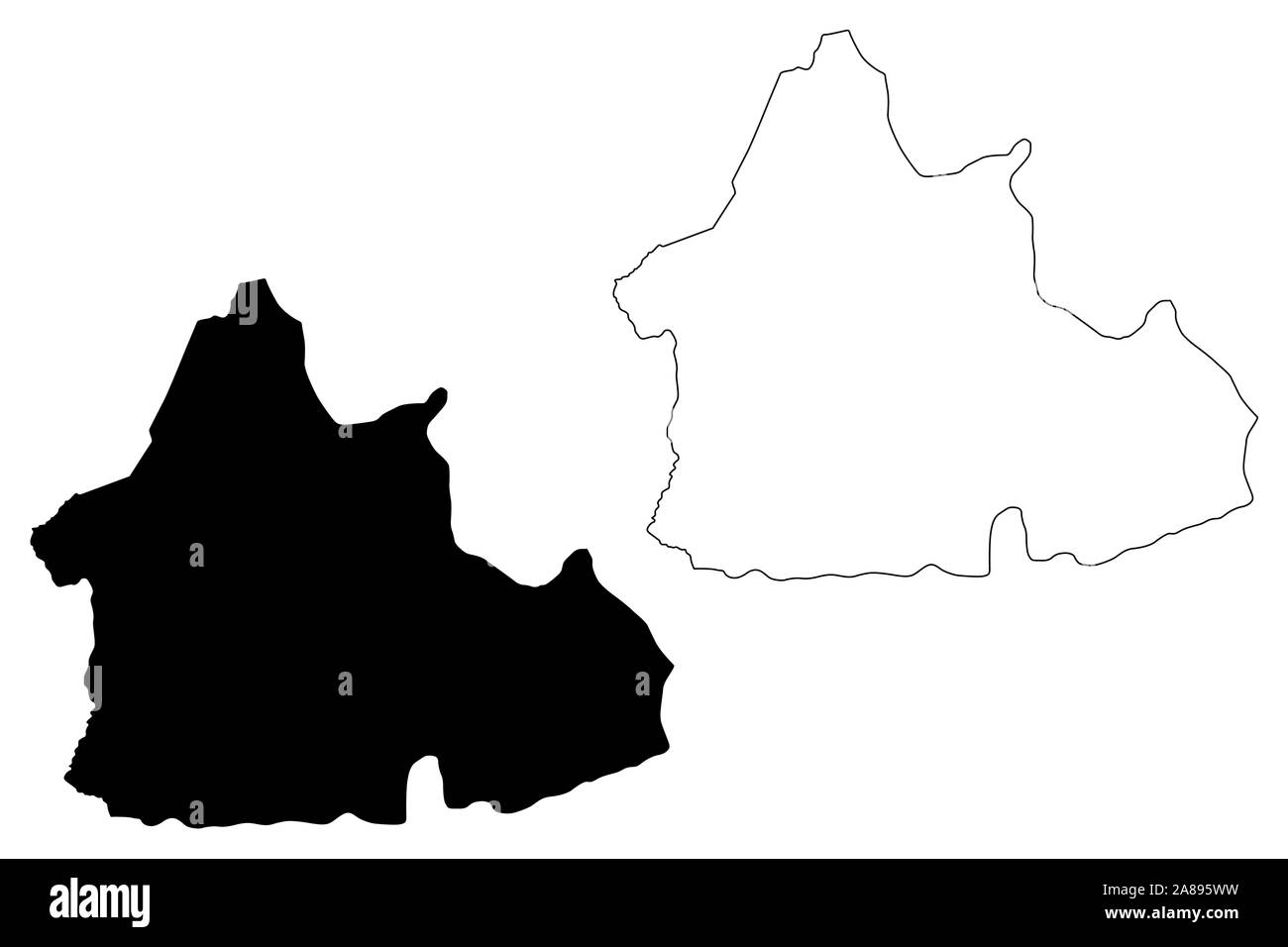 Nana-Mambere Prefecture (Prefectures of the Central African Republic, CAR) map vector illustration, scribble sketch Nana Mambere map Stock Vector