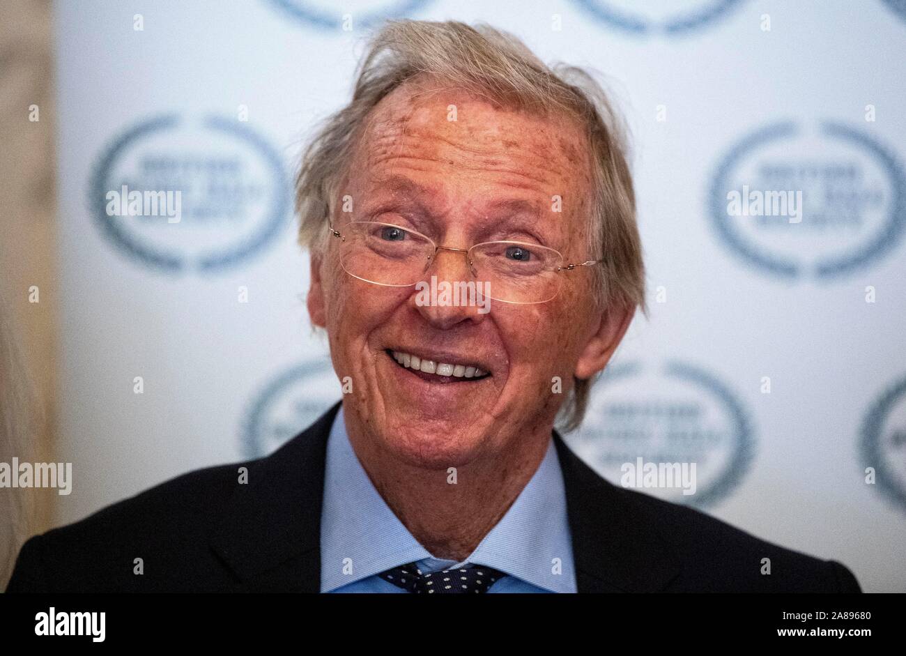 Veteran entertainer Tommy Steele at a lunch event at the Lansdowne Club in Mayfair, central London, where he was being presented with a British Music Hall Society Lifetime Achievement Award. Stock Photo