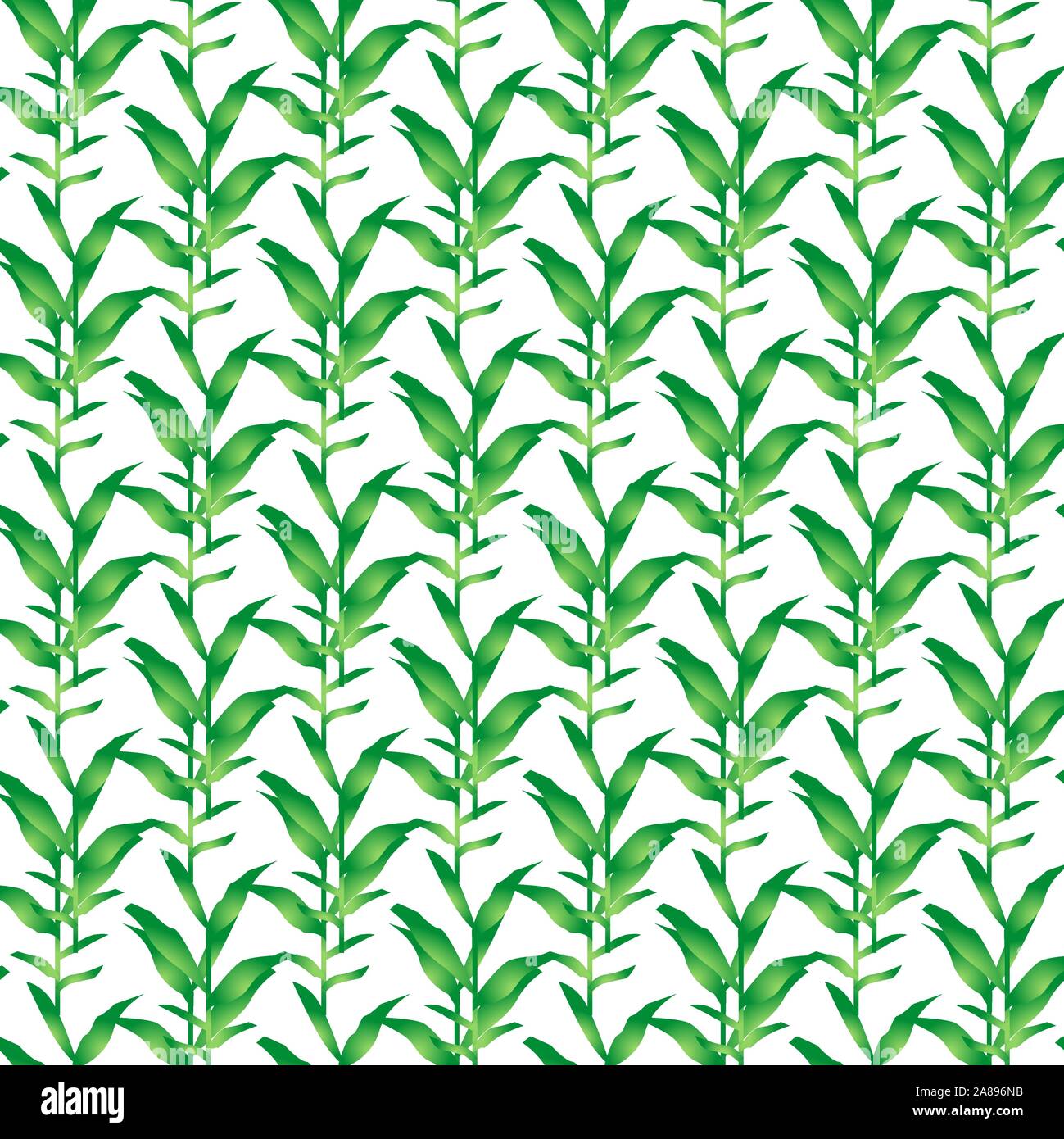 Cute seamless pattern with cartoon green plants Stock Vector