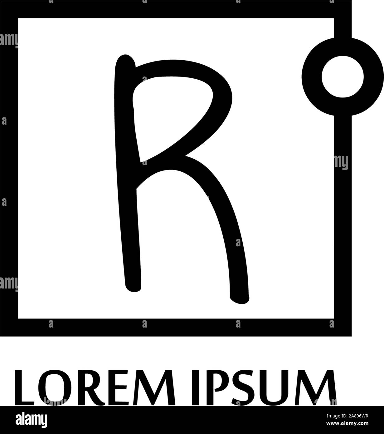 Letter R Alphabetic Logo Design Template Very Simple Logo Concept Black Square Box Initial Logo Stock Vector Image Art Alamy