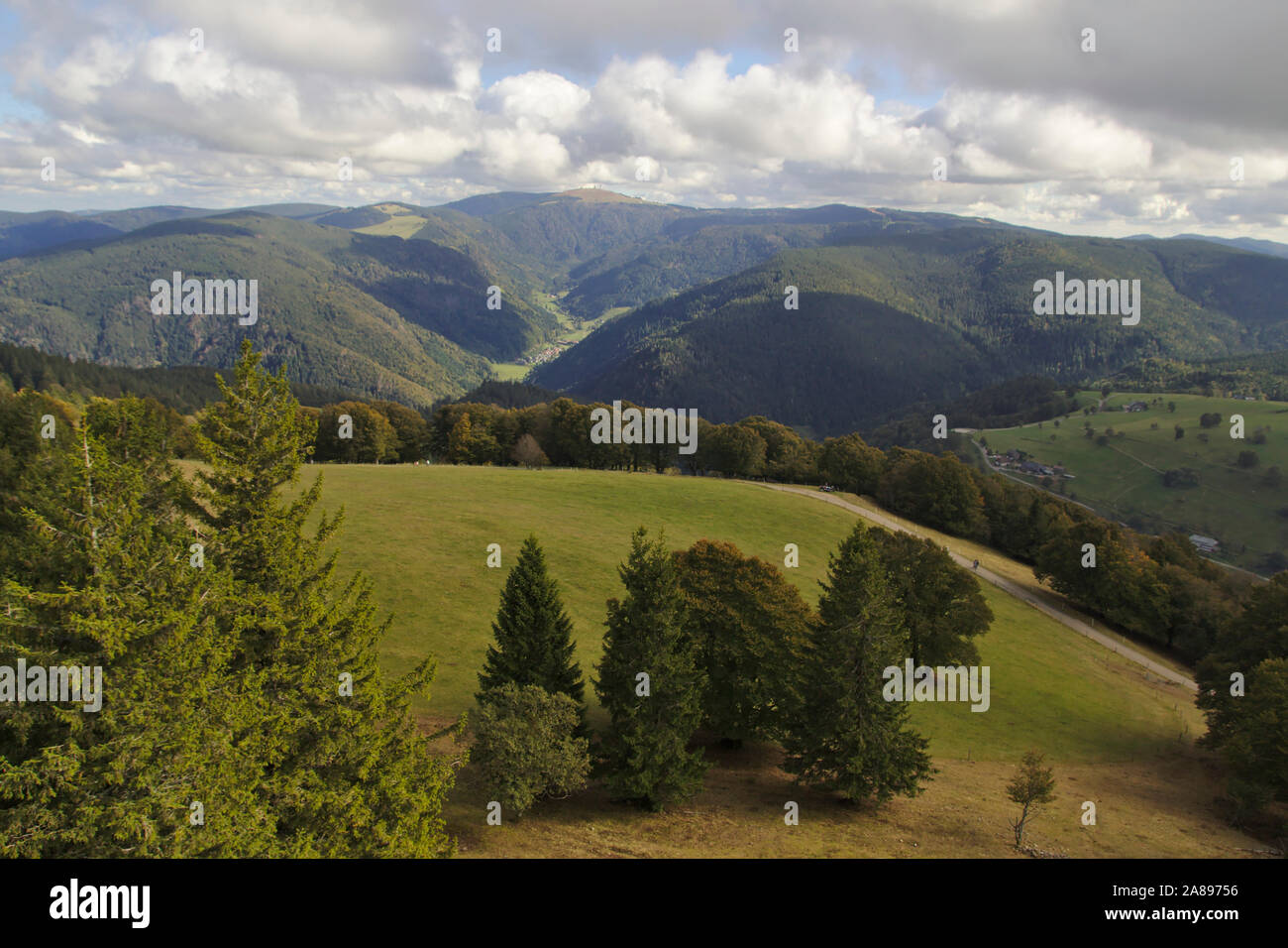 View from Schauinsland to Feldberg, Black Forest, Germany Stock Photo