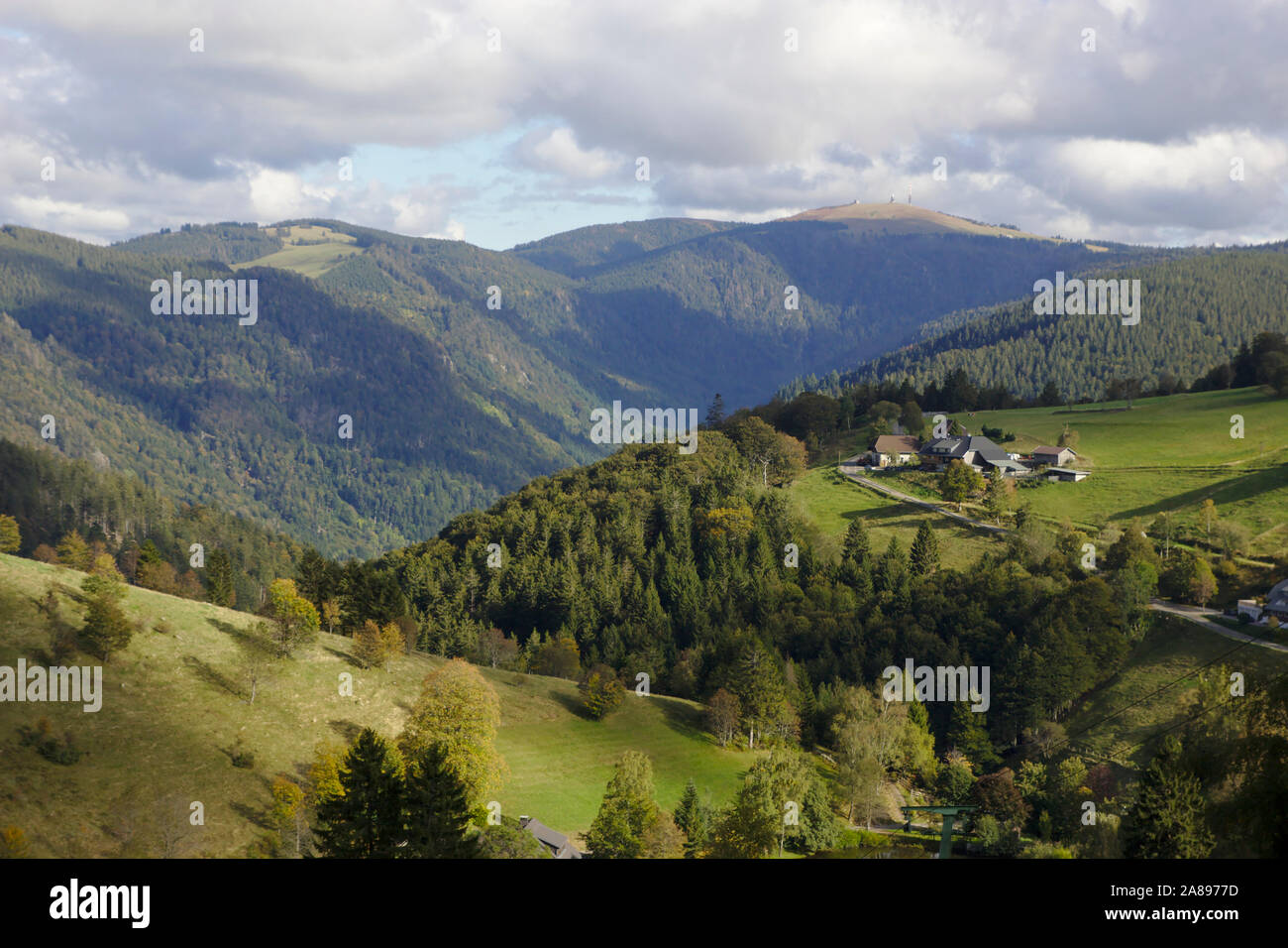 View from Schauinsland to Feldberg, Black Forest, Germany Stock Photo