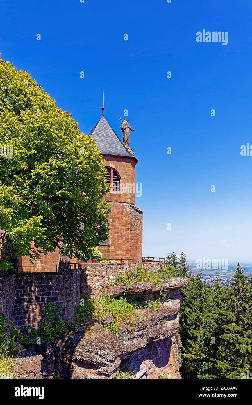 Katholisches Kloster Hohenburg, Hotel Restaurant Mont Sainte Odile Stock Photo