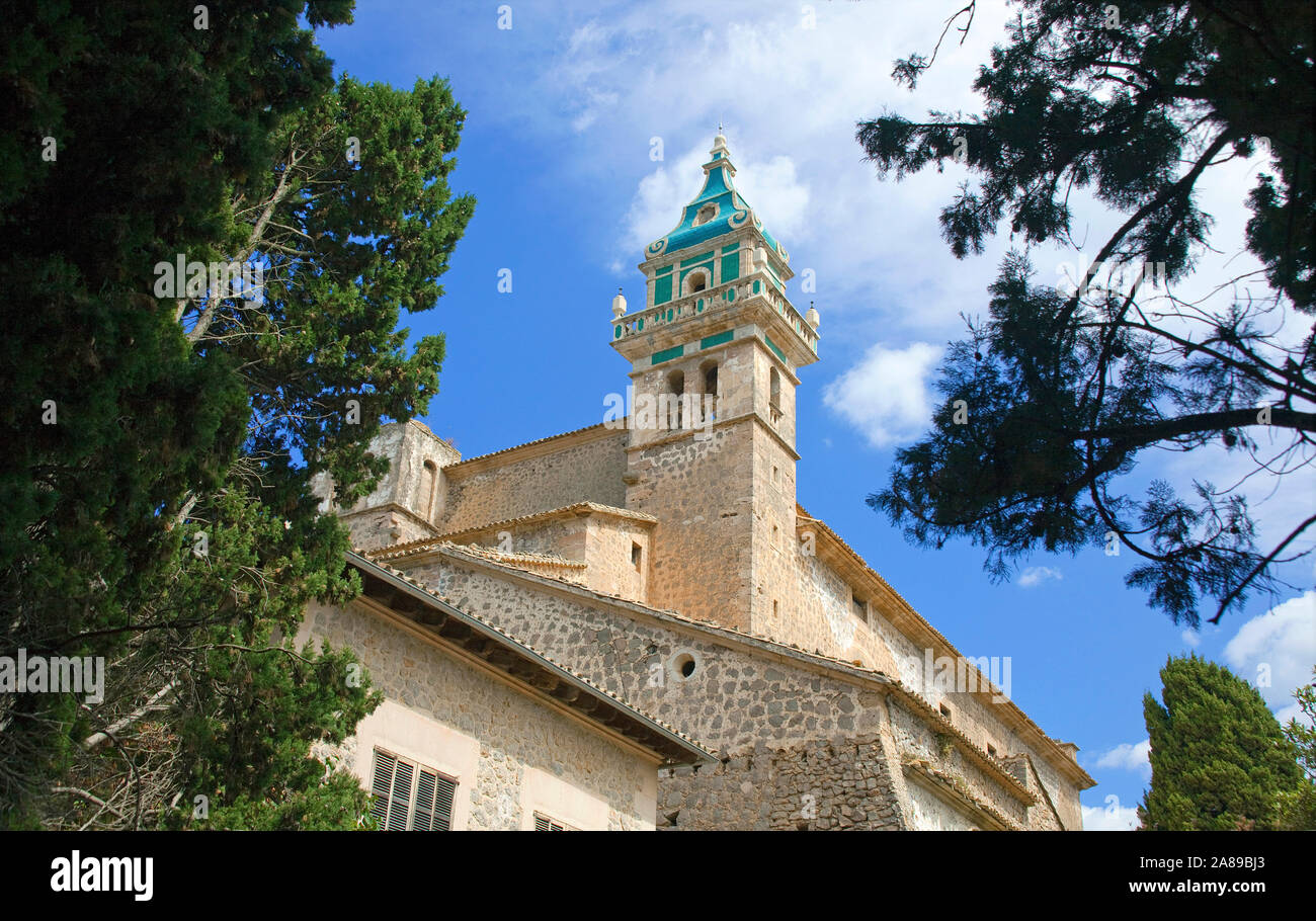 The Carthusian monastery at Valldemossa, region Comarca, Serra de Tramuntana, Mallorca, Balearic islands, Spain Stock Photo