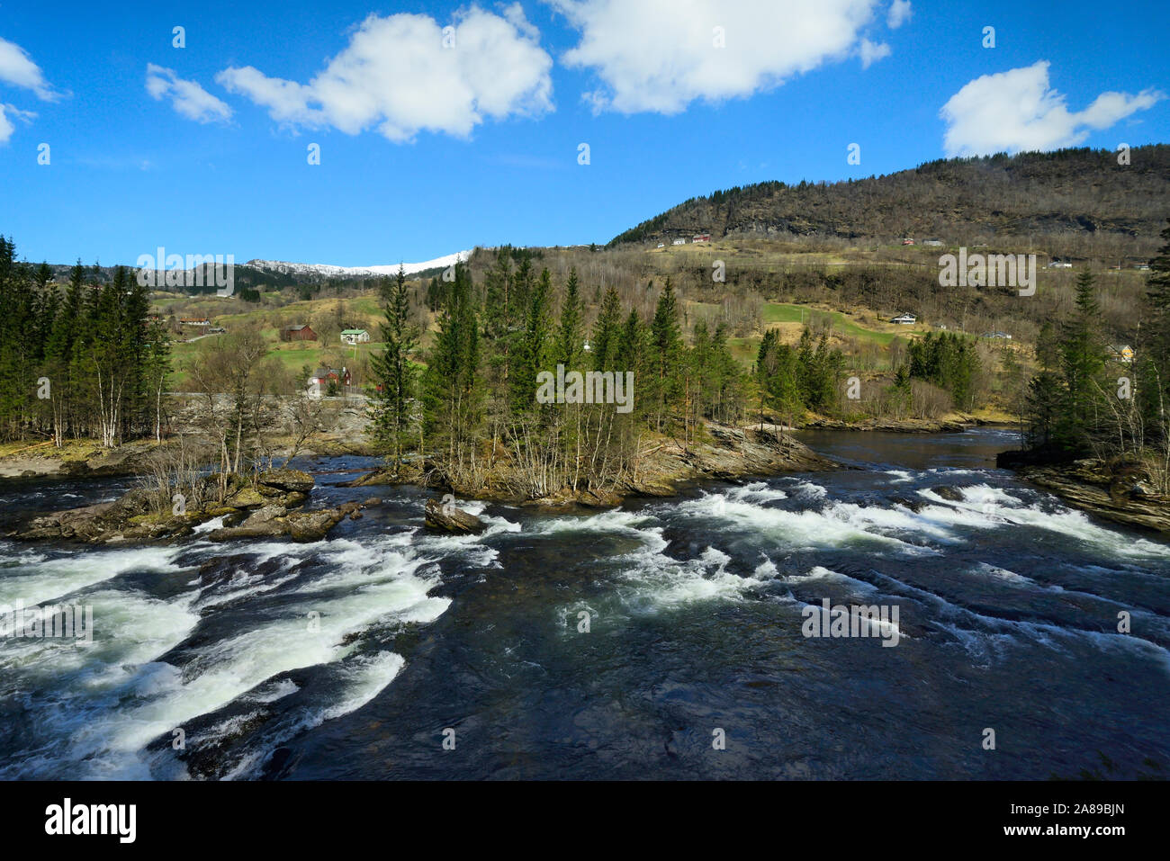 A river in the Western Fjords. Bergen, Norway Stock Photo