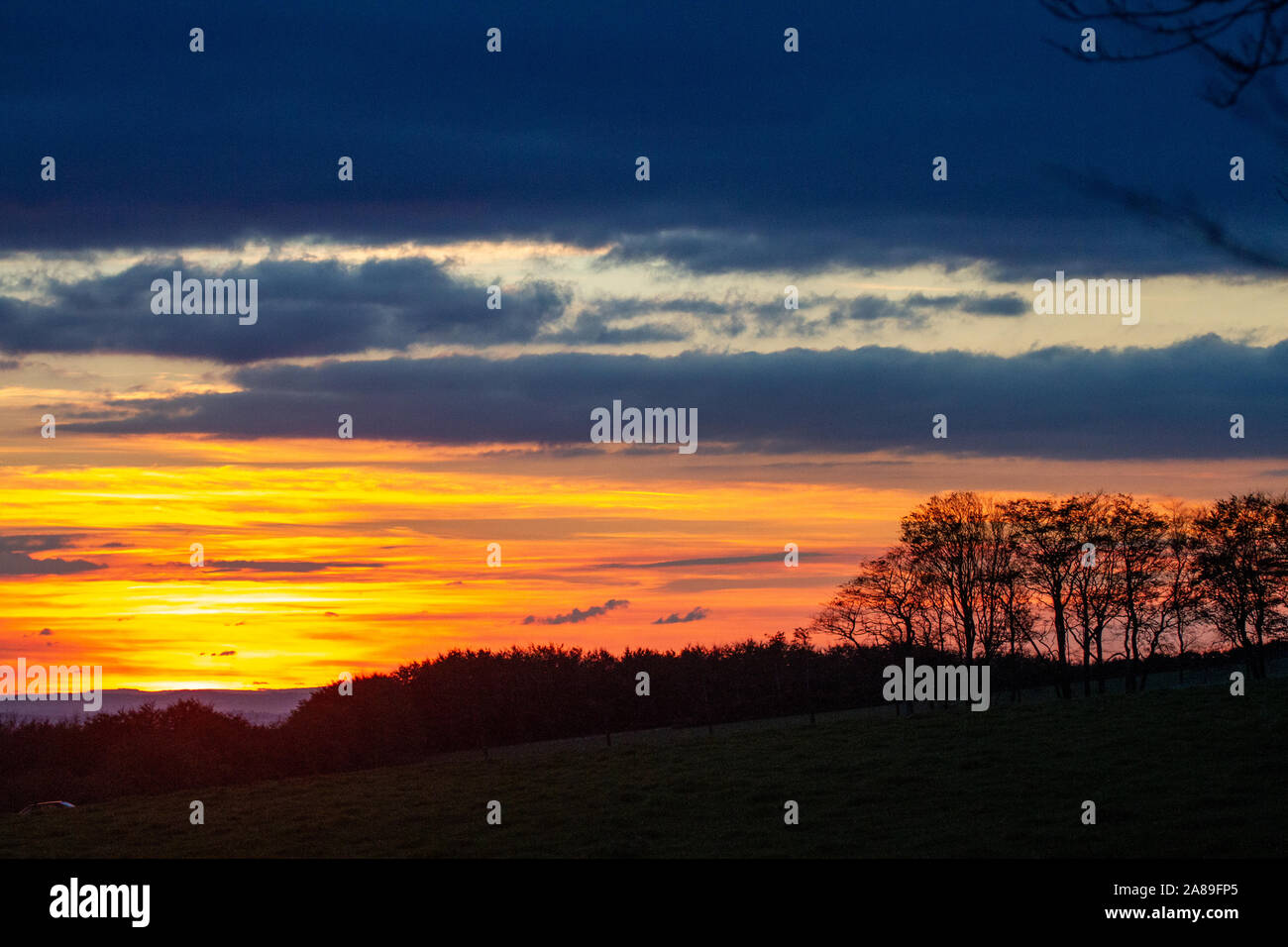Exmoor Sunset Stock Photo
