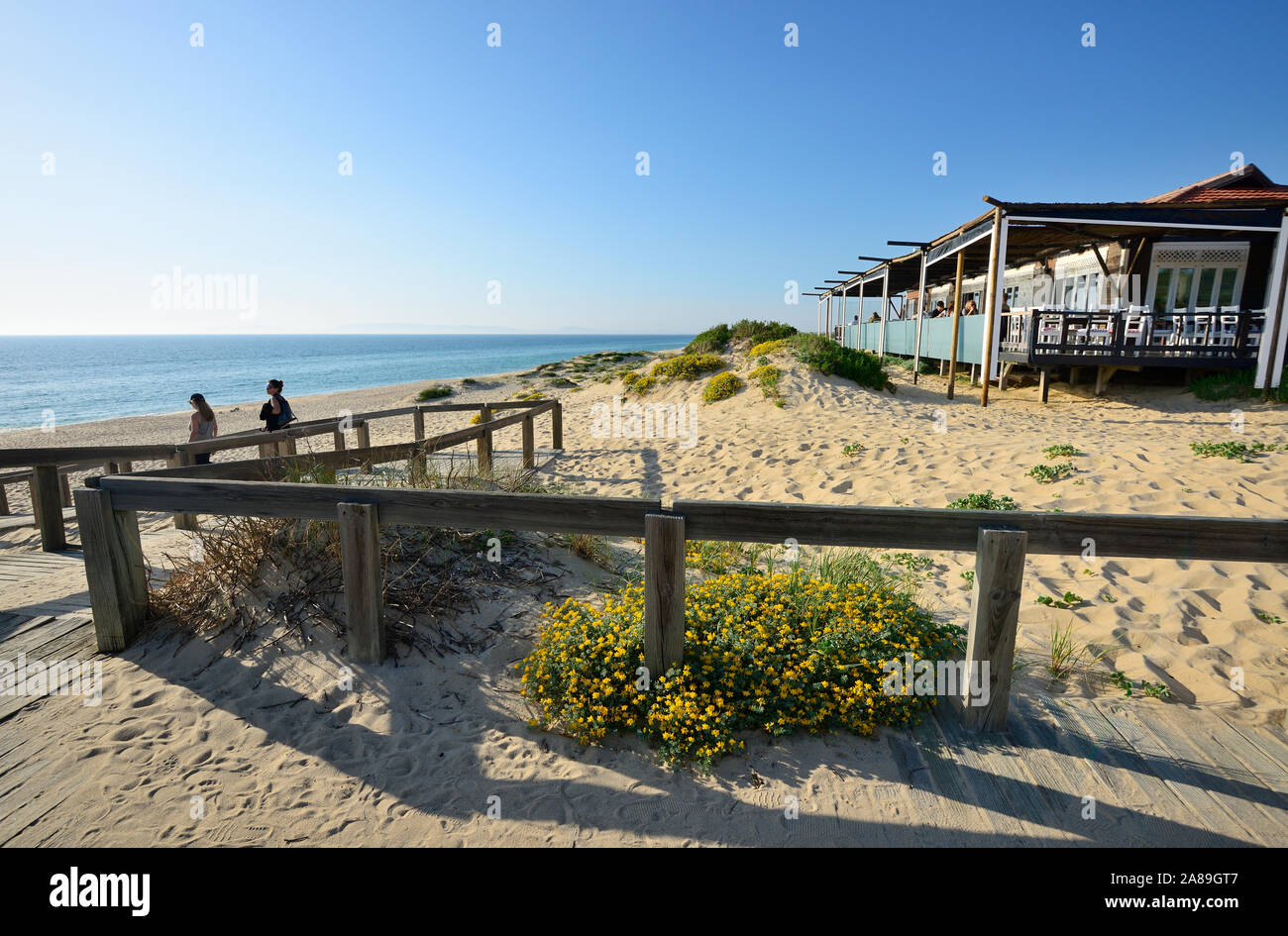 Restaurant at Pego beach, Alentejo. Portugal Stock Photo