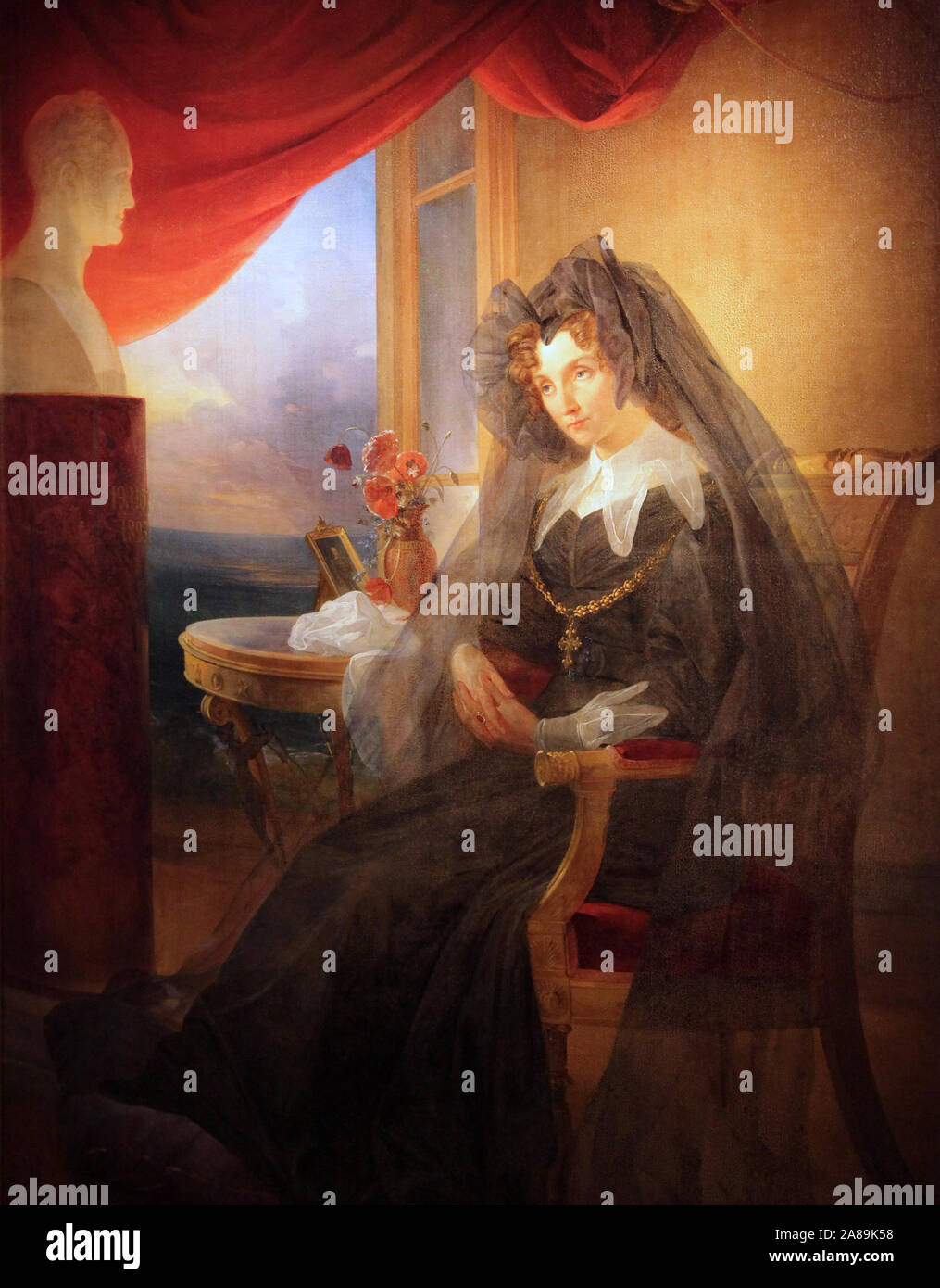 Empress Elizaveta Alexeevna 1831 by Pyotr Vasilievich Basin 1793 - 1877.Russian religious,history and portrait painter.(Пётр Васильевич Басин) Stock Photo
