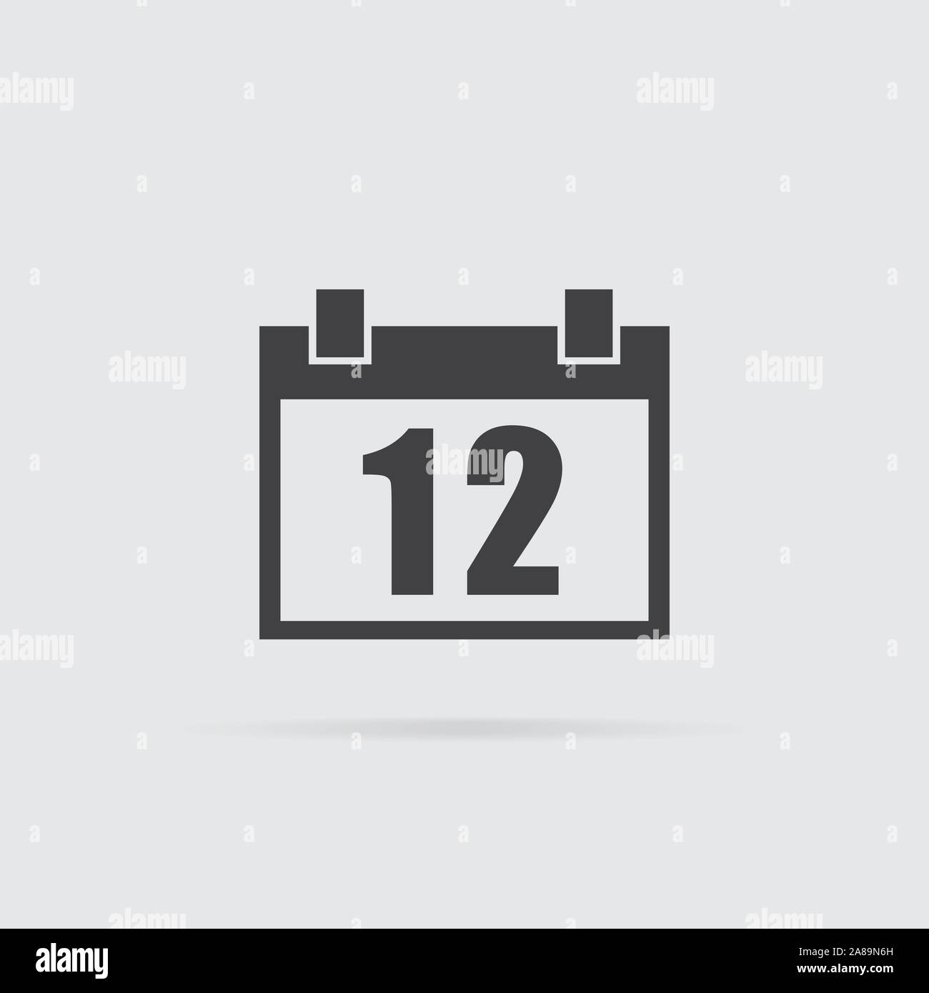 Calendar icon in flat style isolated on grey background. For your ...