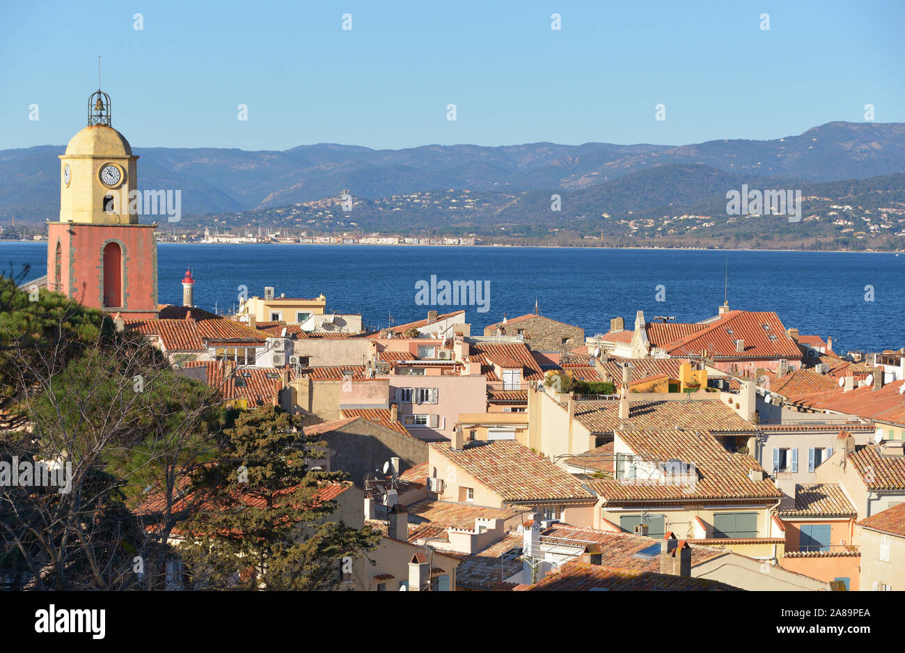 St Tropez and the colored tower bell Stock Photo - Alamy