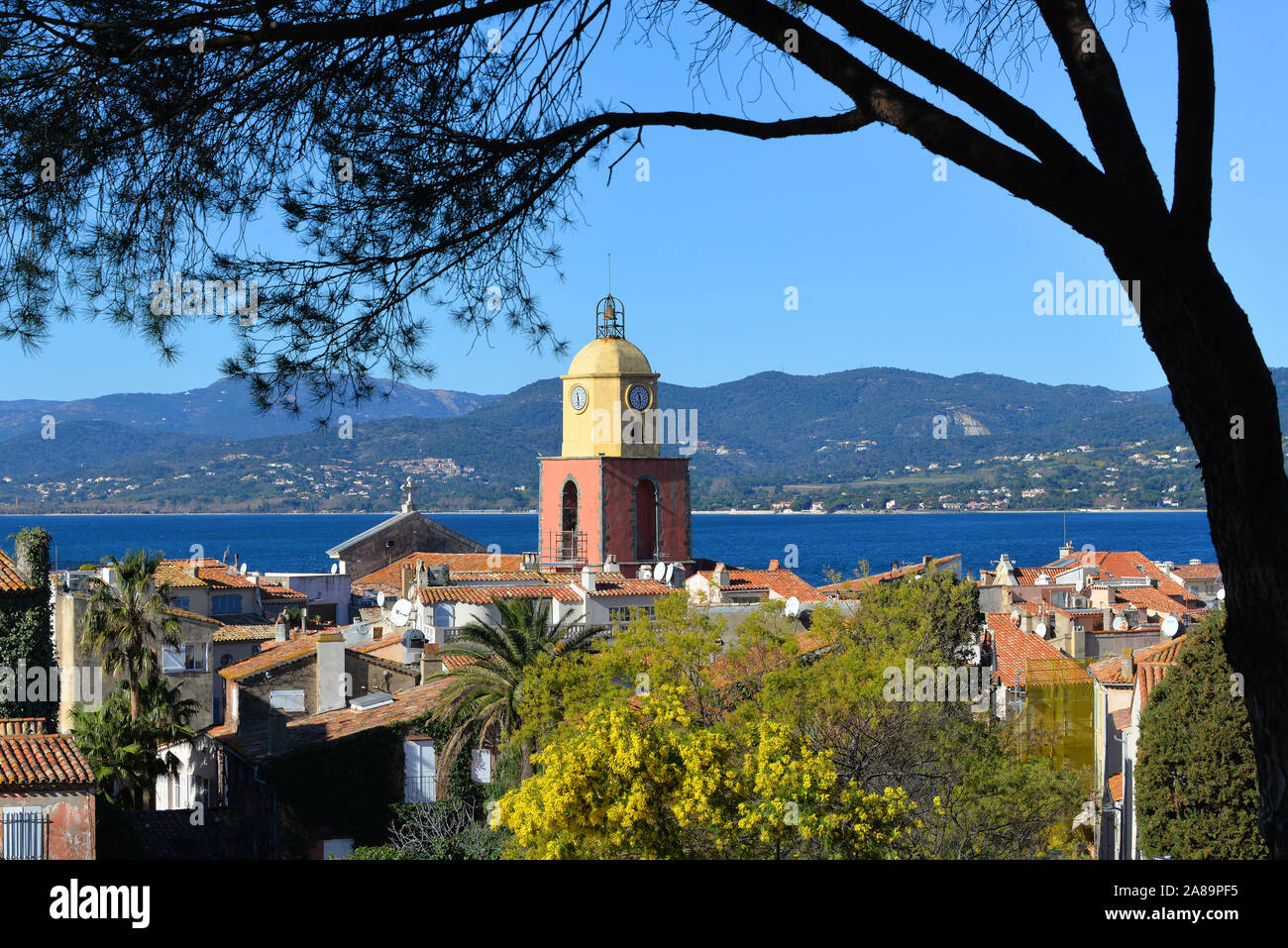 St Tropez and the colored tower bell Stock Photo - Alamy