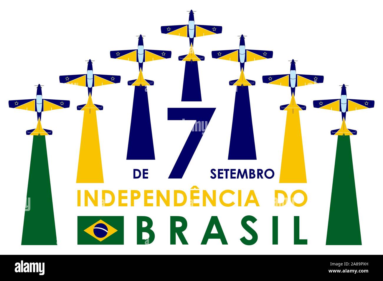 September 7th. Independence of Brazil Stock Vector