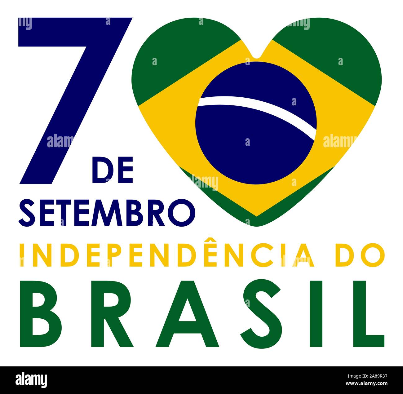September 7th. Independence of Brazil Stock Vector