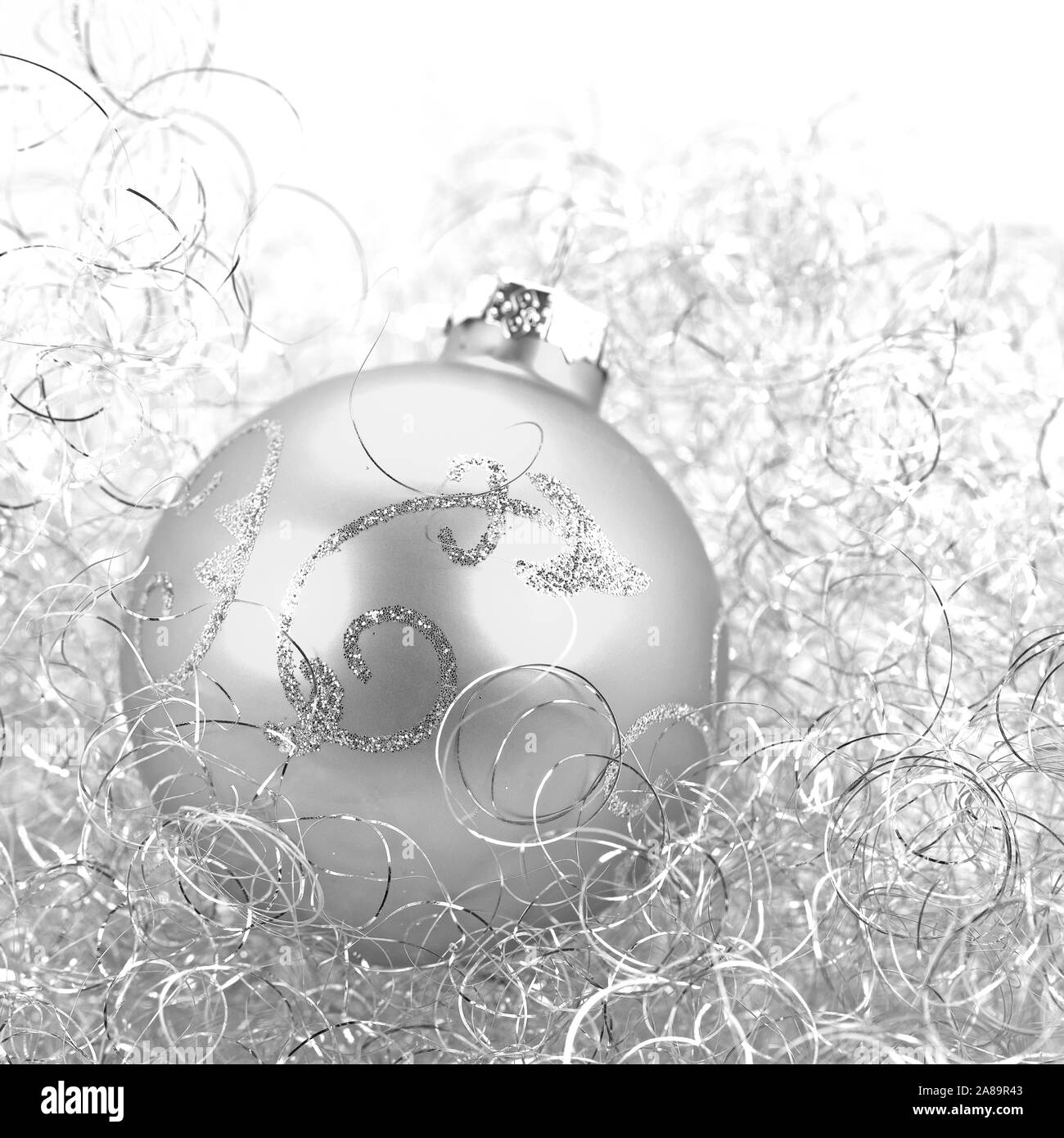 Christmas tree ball and angel hair, christmas decoration Stock Photo