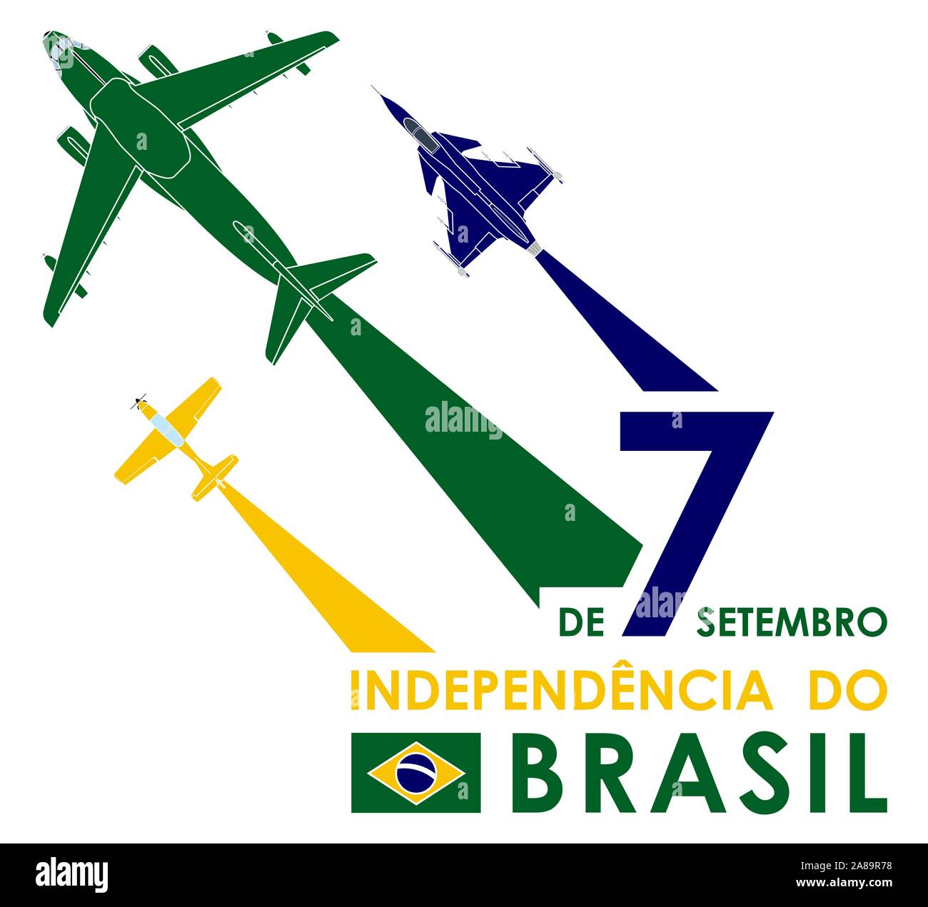 September 7th. Independence of Brazil Stock Vector