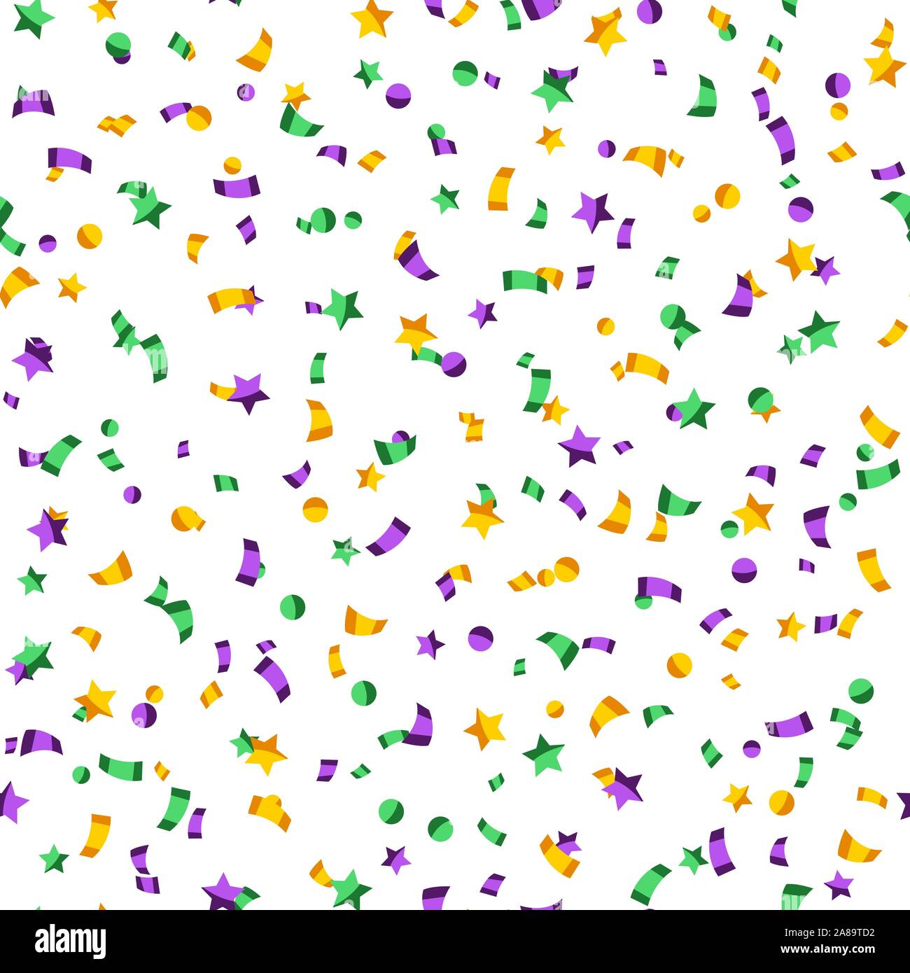 Seamless Pattern With Confetti In Mardi Gras Colors Stock Vector Image Art Alamy