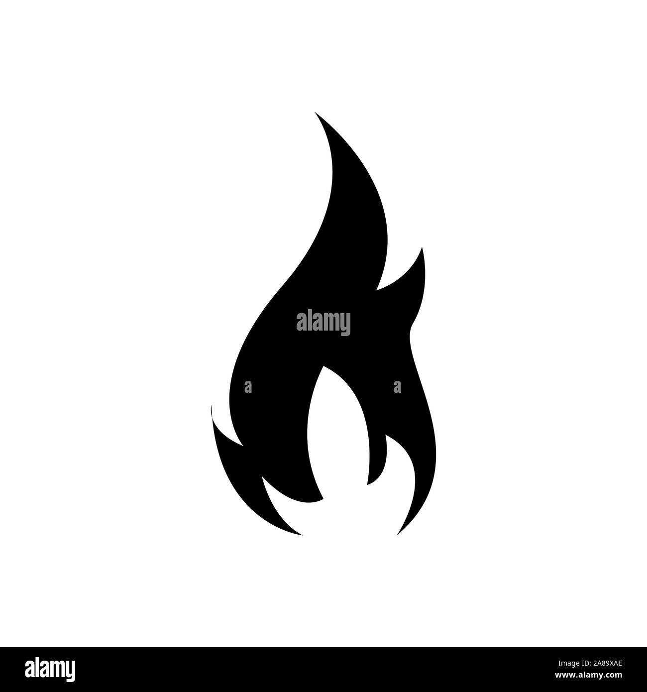 Fire icon black on white vector image. Fire flame icon, black icon ...