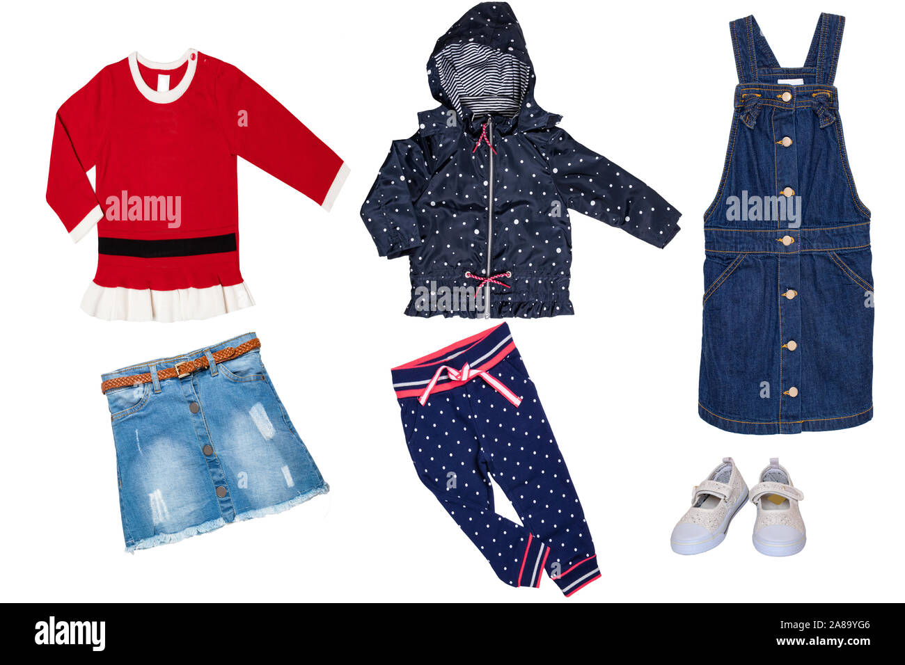 Collage set of little girl clothes 