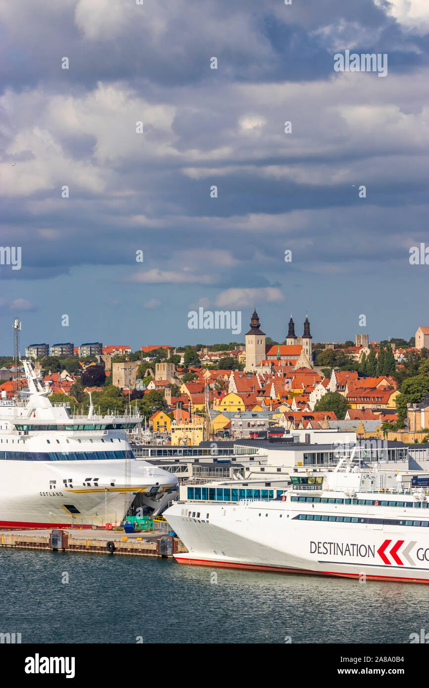 Destination Gotland Ferries Docked At Visby Sweden Stock Photo Alamy