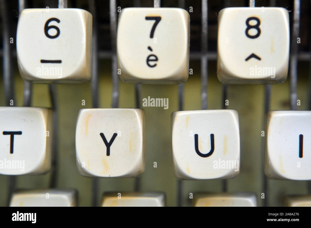 Detail on keys of an old typewriter Stock Photo