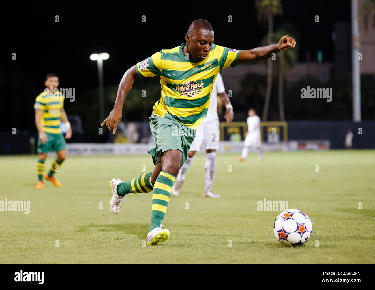 Freddy Adu of the Tampa Bay Rowdies during his match against the Fort Lauderdale Strikers at Al Lang Field on Saturday July 25, 2015. Stock Photo