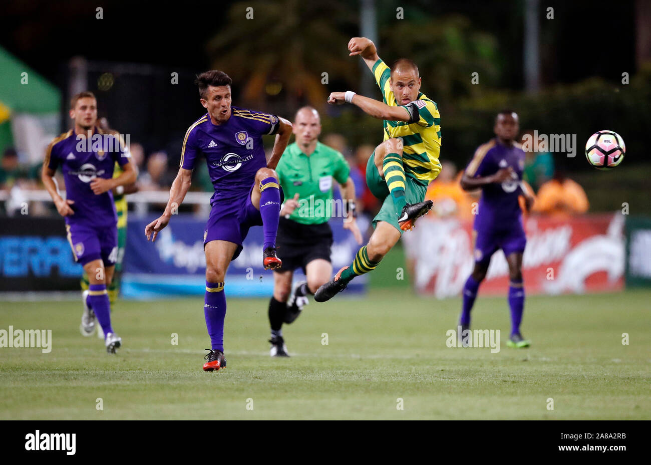 Tampa Bay Rowdies midfielder Joe Cole during the Tampa Bay Rowdies match against Orlando City B at Al Lang Field on March 25, 2017. Stock Photo